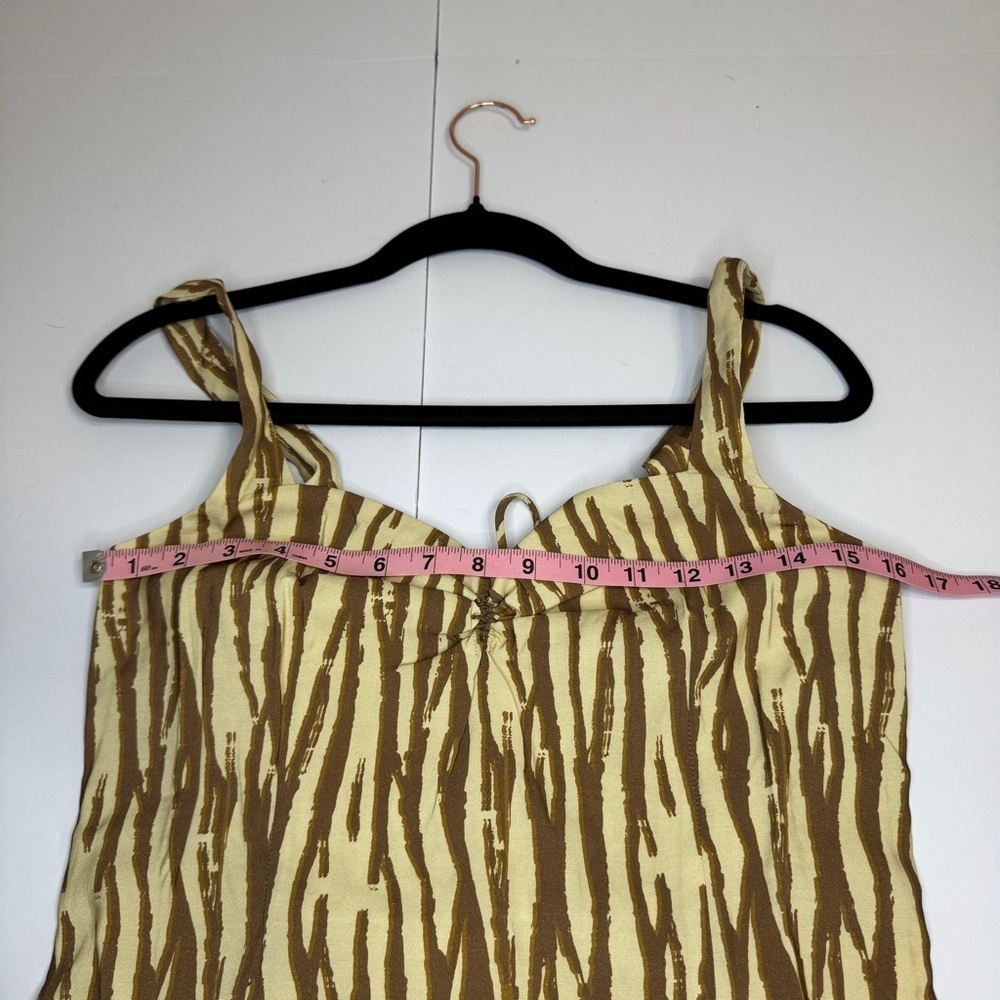 Backyard Roses Zebra Print Midi Dress M NWT Adjustable Ruched Hem - Picture 9 of 9